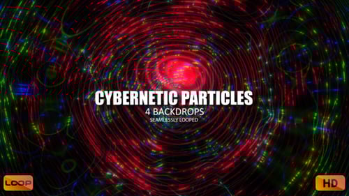 Glowing Cybernetic Particle Flow Tunnel Background Loop