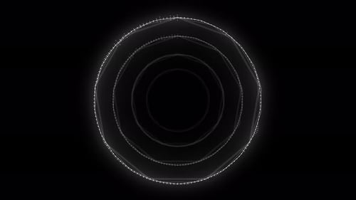 Abstract White Audio Ring Equalizer on a Black Background