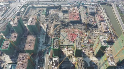 Construction site in city