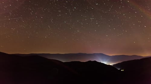 Stars Over Mountains Night Time-Lapse