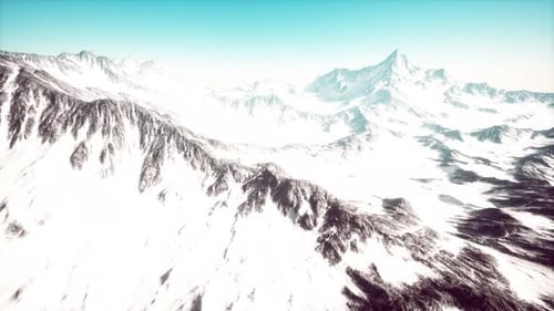 Aerial View of Snow-Capped Mountains Landscape
