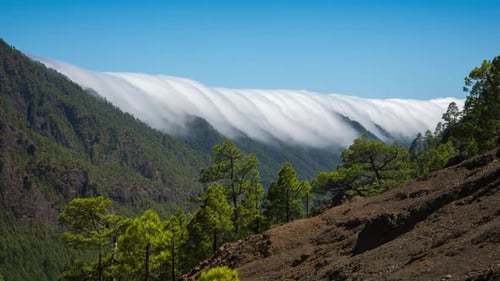 Rolling Clouds Phenomenon, Time Lapse Clip of Cumbrecita Mountains