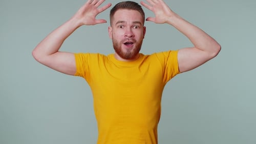 Man Expressing Shock and Surprise
