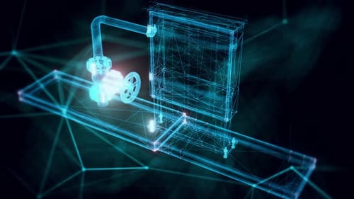 Water Fire Hose Cabinet Hologram Close Up Hd