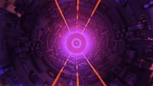 Futuristic Sci-Fi Technology Tunnel Background Animation