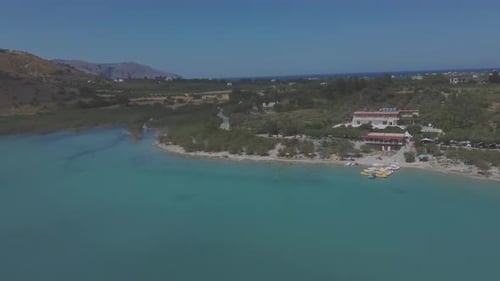 Aerial view of Kournas Lake, in Greece. Travel concept in Europe