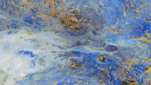 Abstract Blue, White and Gold Swirl