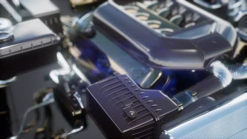 Detaillierter Automotor und andere Teile
