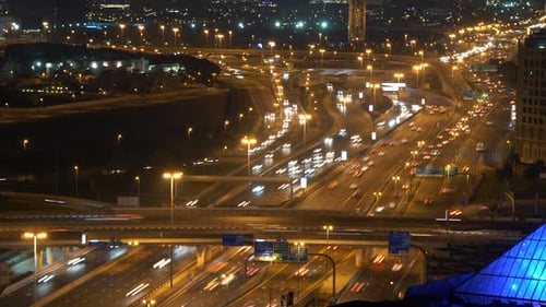 Hectic Busy Traffic Commuting on Urban Highway Roady