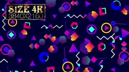 Dynamic Retro Geometric Shapes Animated Background