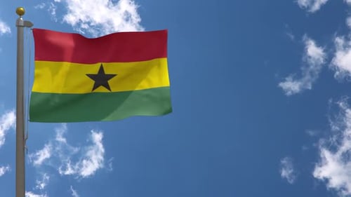 Flagge Ghanas am Fahnenmast