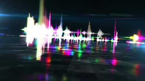 Futuristic Neon Sound Wave Spectrum Visualizer