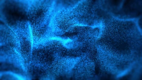 Abstract Blue Particle Wave Digital Background