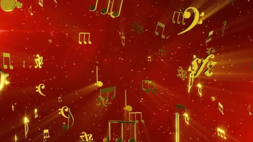 Golden Music Notes Animated Background Loop