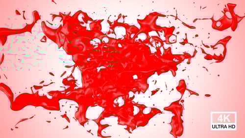 Red Paint Stream Splash Collision