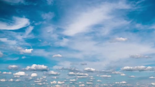 Cumulus Clouds Time Lapse in Blue Sky