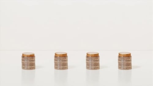 Stacks of Coins Growing