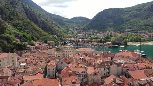 Aerial View on the Kotor Old Town in Montenegro