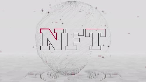 Modern NFT Text Animation on Digital Global Network