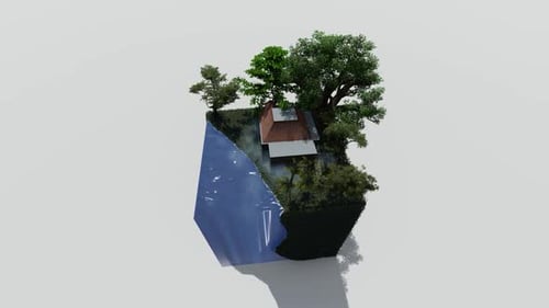 Isometric sea beach