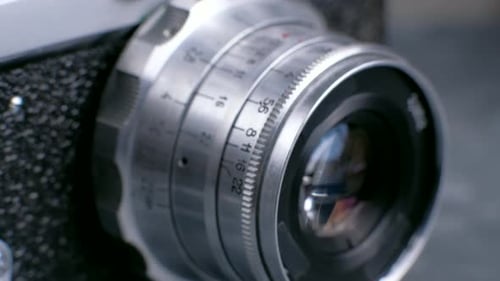 Détails de l'objectif d'un appareil photo vintage
