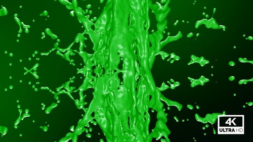 Green Paint Splash Collision