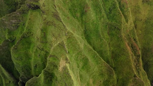 Impressive Aerial Footage From Inaccessible Mountain Gorge. Unique Remote Part of Hawaiian Nature