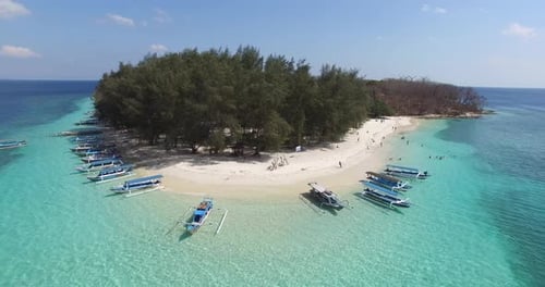 Aerial island with tropical Beach
