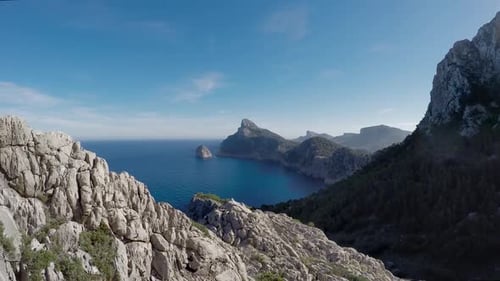 Aerial View of Coastal Landscape Nature Sea Ocean Background