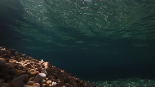 Blick auf das Unterwasser, Brela, Kroatien
