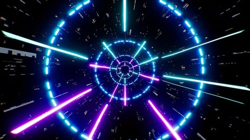 VJ Space Neon Light Laser Beam Background Loop 4K