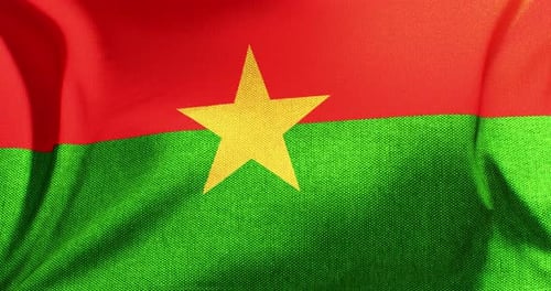 Realistic Waving Flag of Burkina Faso Loop