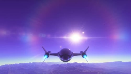 Space Background - Spacecraft Travels Rocky Exoplanet