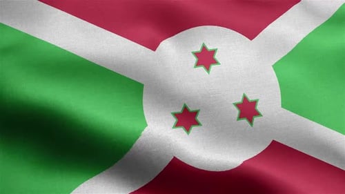 Burundi National Flag Waving in Realistic Animation