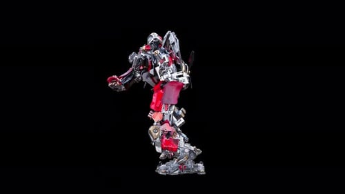 3D Animated Red Robot Character Performing Diverse Action Movements
