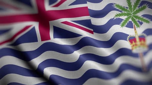 Realistic Waving Flag of British Indian Ocean Territory