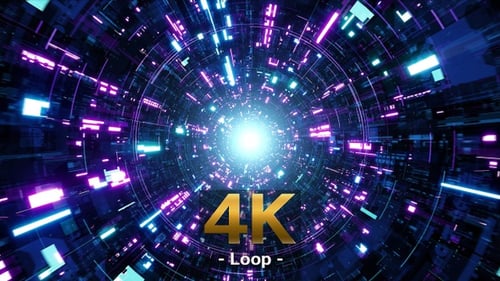 Tunnel VJ Loop mit dünnem Lichttechnologie-Muster