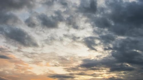 Sky with Clouds Moving at Sunrise