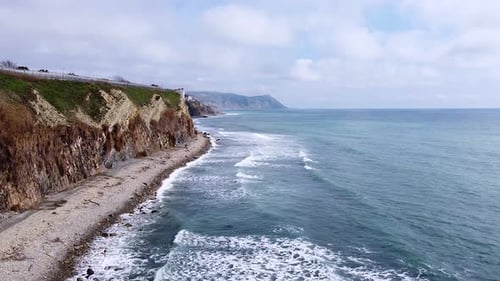 Sea expanse landscape, high seashore