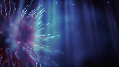 Animation of macro blue coronavirus cell