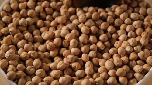 Close Up of Bowl of Dried Chickpeas