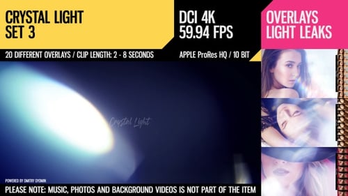 Cinematic Light Leaks Lens Flares Overlay Pack