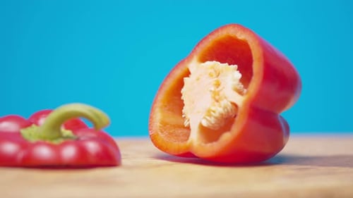 Close Up of Sliced Red Bell Pepper