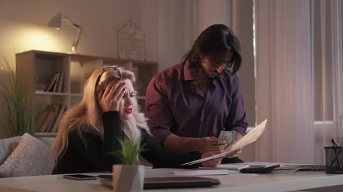 Monthly Payments Family Couple Financial Problem