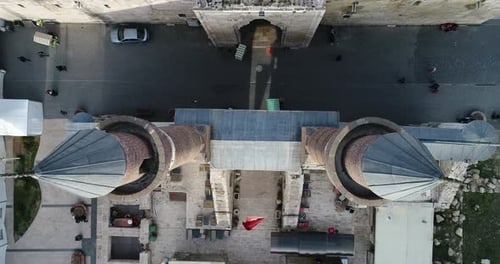 Minaret And People Top View