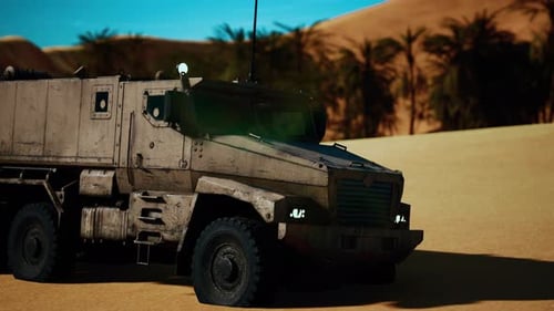 Armoured Military Truck in Desert