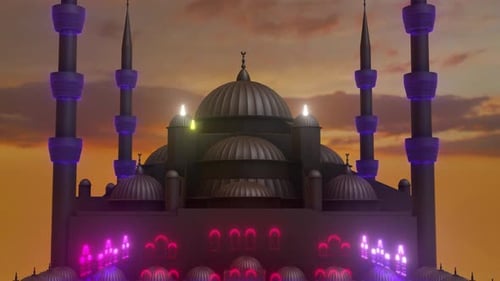 Graphiques animés abstraits de la mosquée Sultan Ahmet 4k