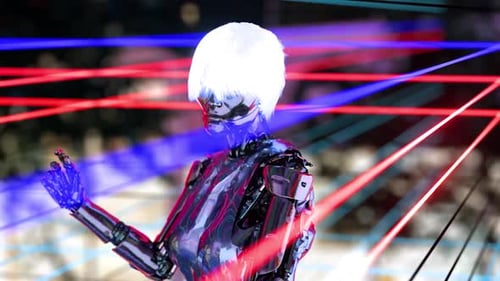 Cyborg-Frau tanzt HD