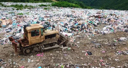 Top View of a Large Pile of Garbage a Pile of Garbage on the Landfill or Landfill
