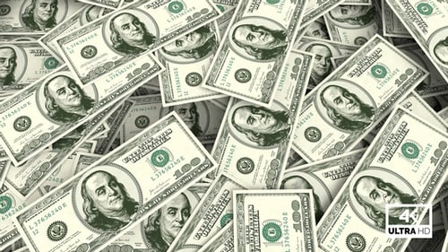 Falling 100 Dollar Bills Money Animation